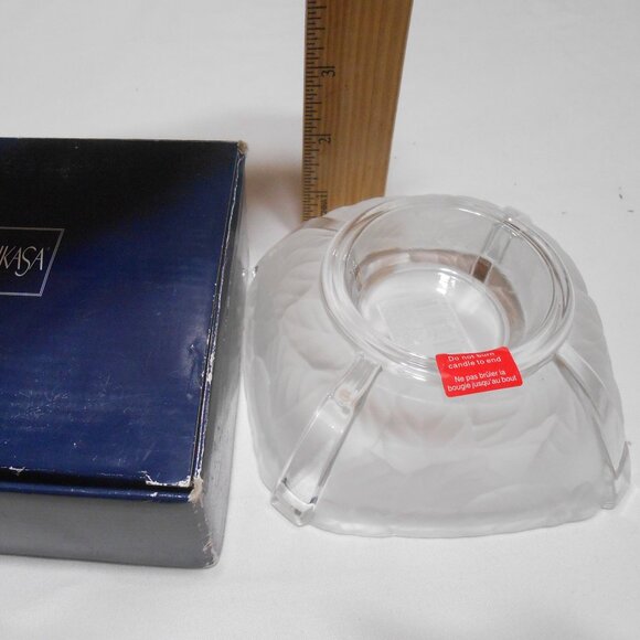 Vtg Mikasa Garden Splendor Votive Crystal Candle holder NEW in original box 🔥 - Picture 1 of 9